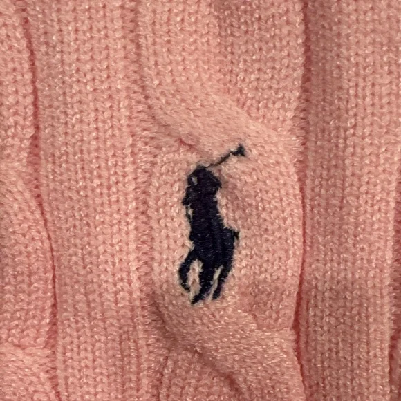 Polo by Ralph Lauren Light Pink Cable-Knit Button Cardigan - Picture 4 of 4